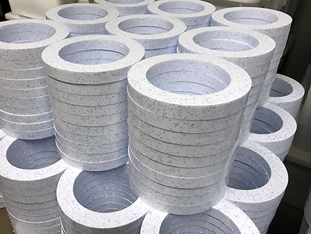 PTFE with Blue Speckles for part identification